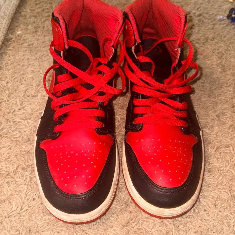 Jordan Red and Black High-Top Sneakers